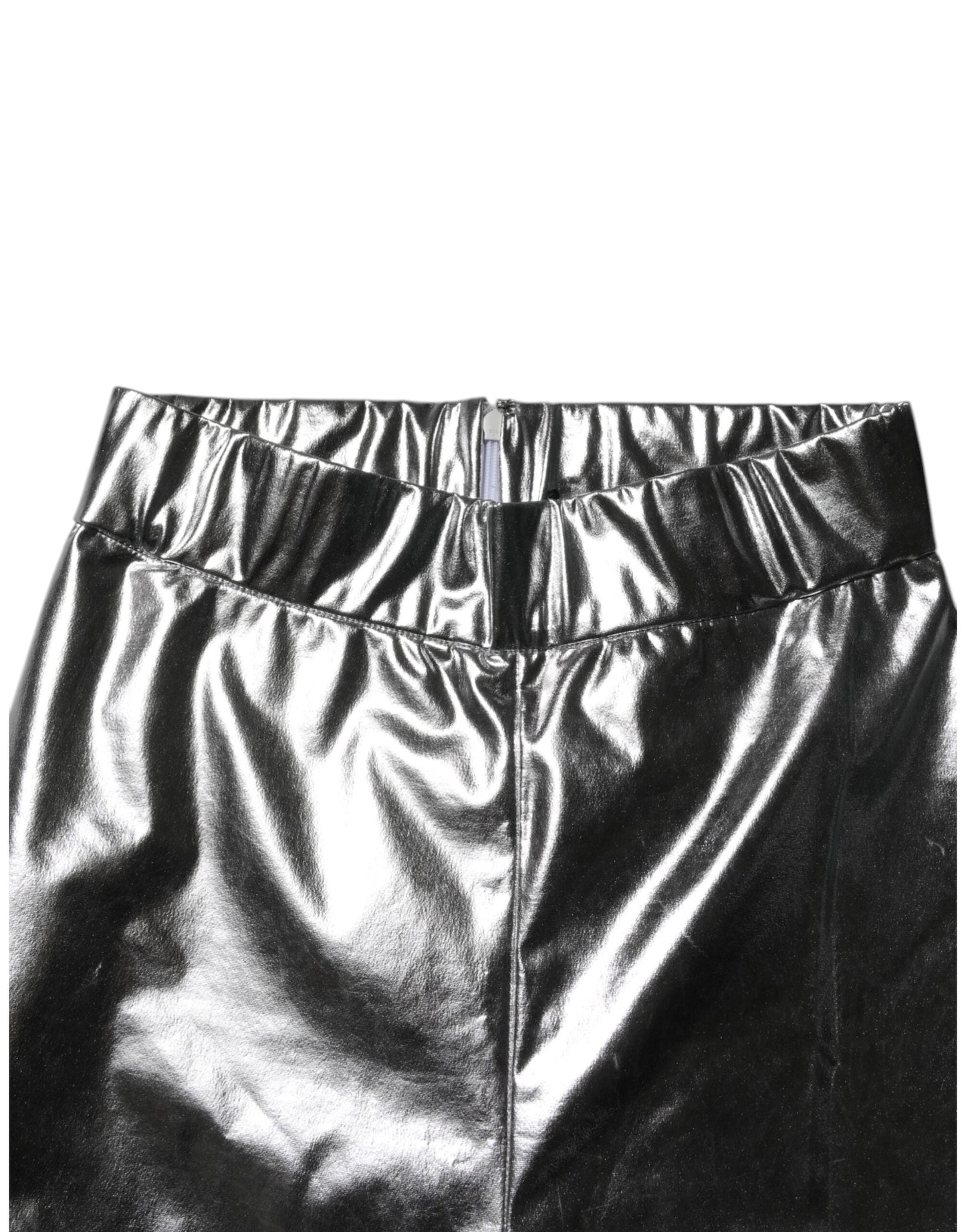 Dolce & Gabbana Metallic Silver Polyester Slim Fit Leggings Pants
