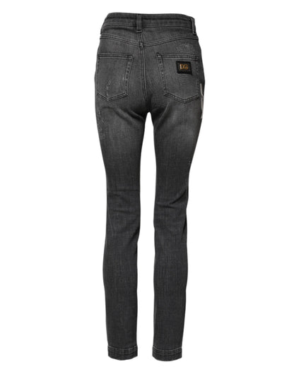 Dolce & Gabbana Dark Gray AUDREY Cotton Skinny Denim Jeans