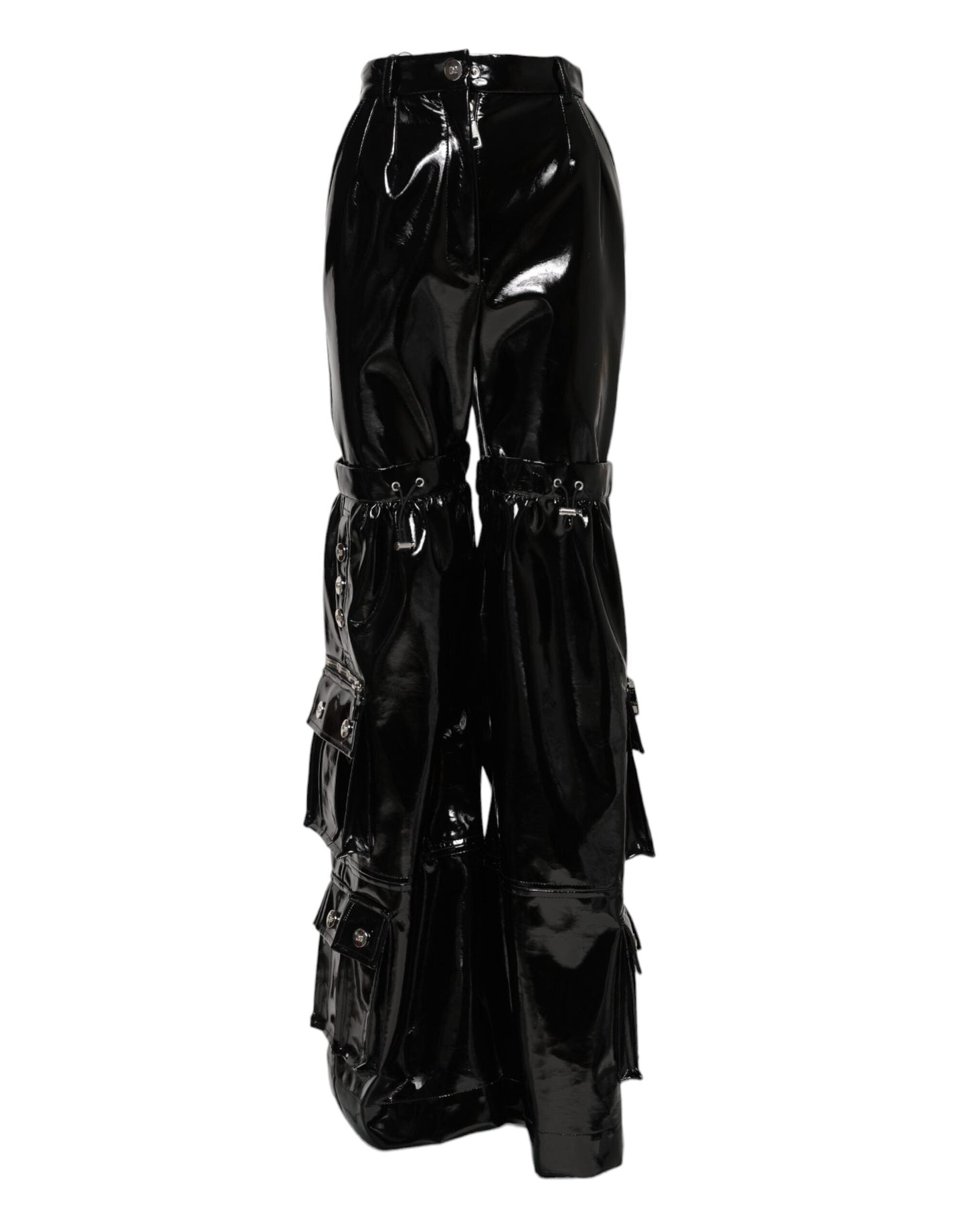 Dolce & Gabbana Black High Waist Cargo Bootcut Pants