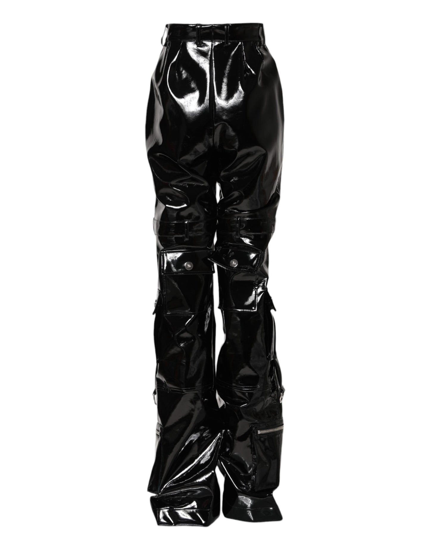 Dolce & Gabbana Black High Waist Cargo Bootcut Pants