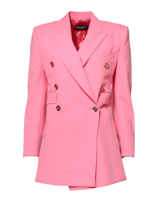 Dolce & Gabbana Pink Double Breasted Women Coat Jacket