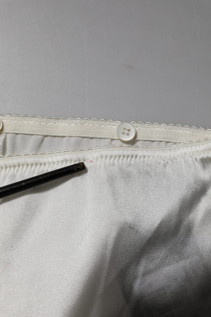 Dolce & Gabbana Ivory Silk Tapered High Waist Pants