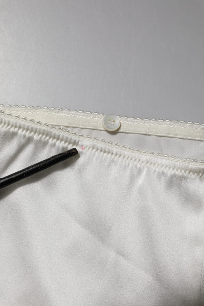 Dolce & Gabbana Ivory Silk Tapered High Waist Pants