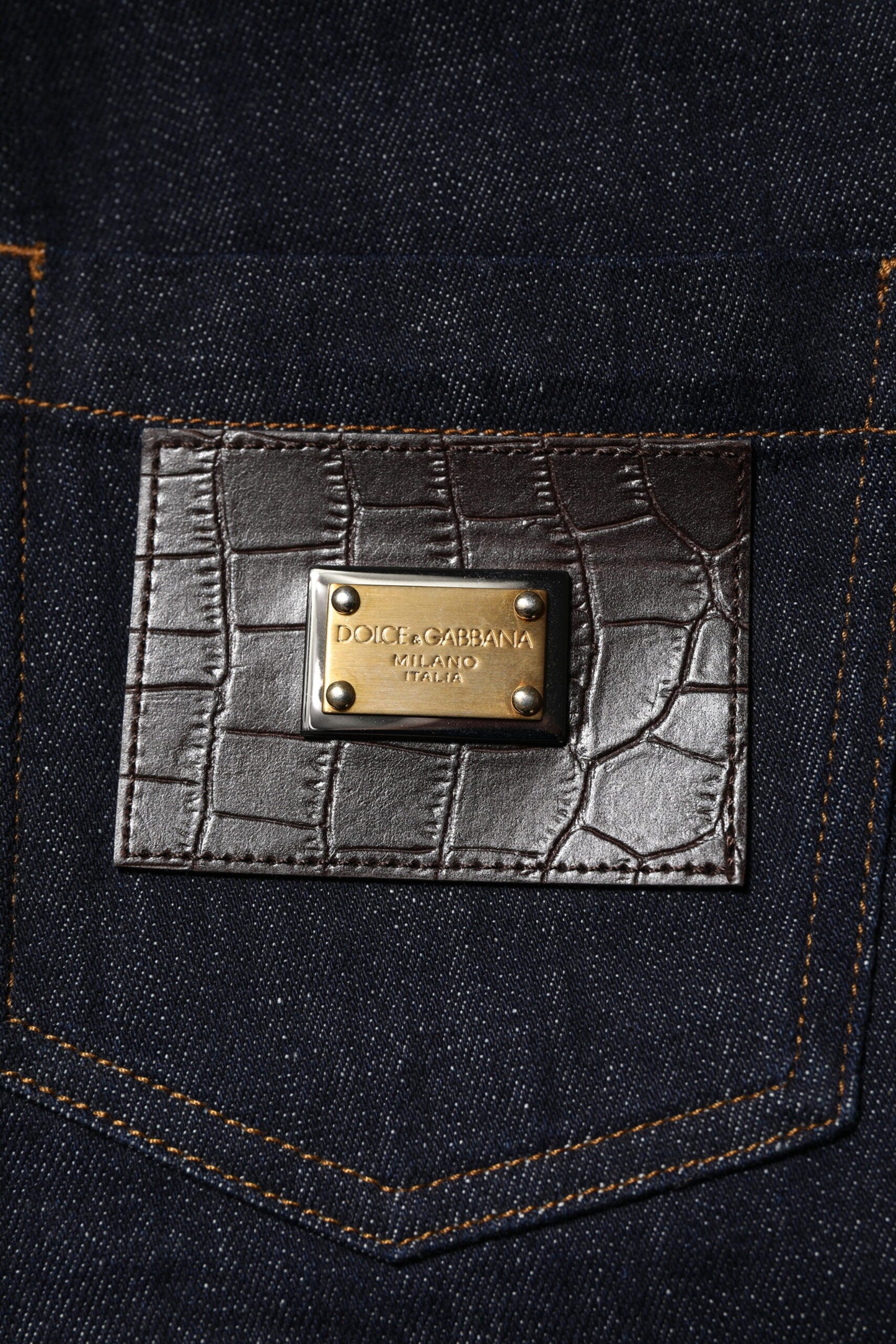 Dolce & Gabbana Blue Cotton High Waisted Flared Denim Jeans