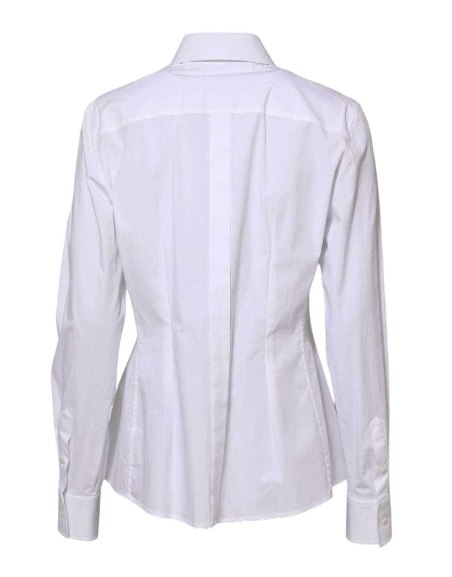 Dolce & Gabbana White Cotton Long Sleeves Collared Shirt Top