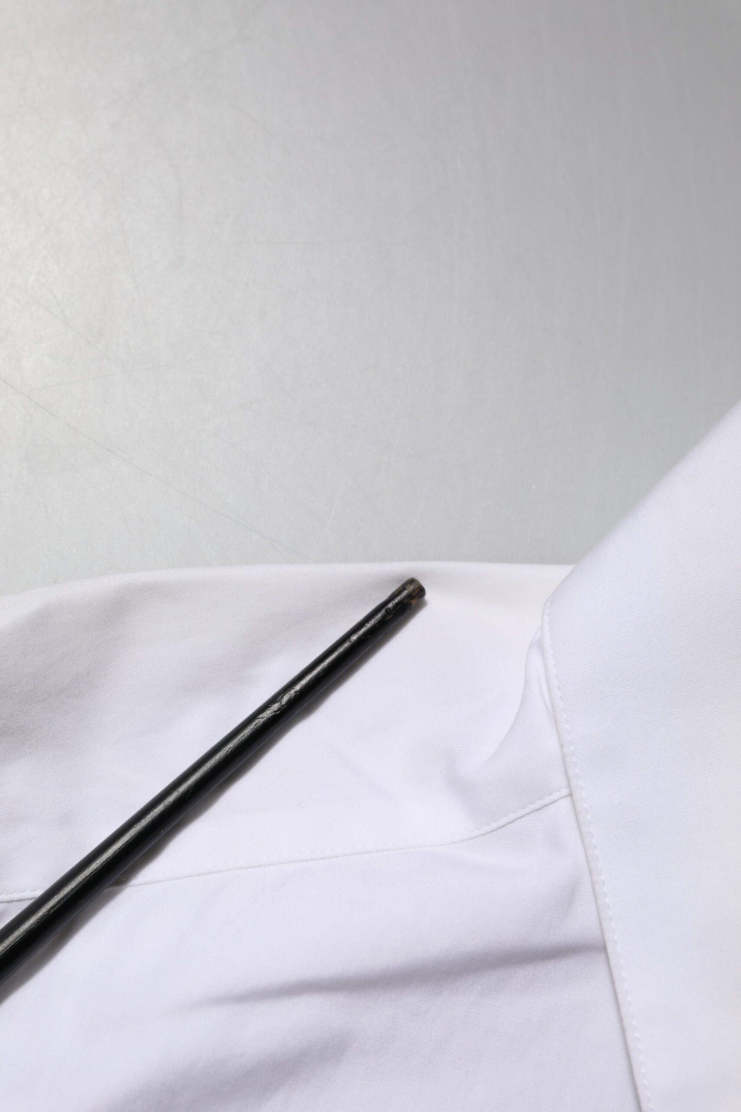 Dolce & Gabbana White Crystal Embellished Collared Shirt Top