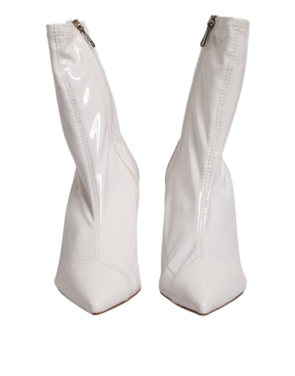 Elisabetta Franchi White Stiletto Heels Mid Calf Boots Shoes