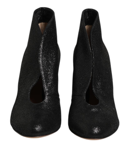 Gianvito Rossi Metallic Black Pump Stiletto Heels Shoes