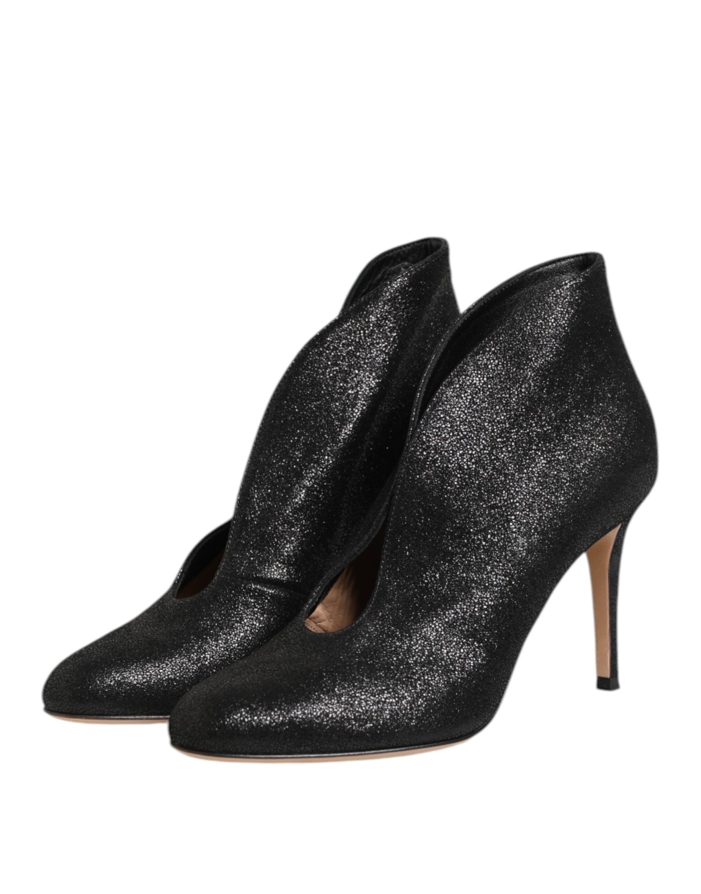 Gianvito Rossi Metallic Black Pump Stiletto Heels Shoes