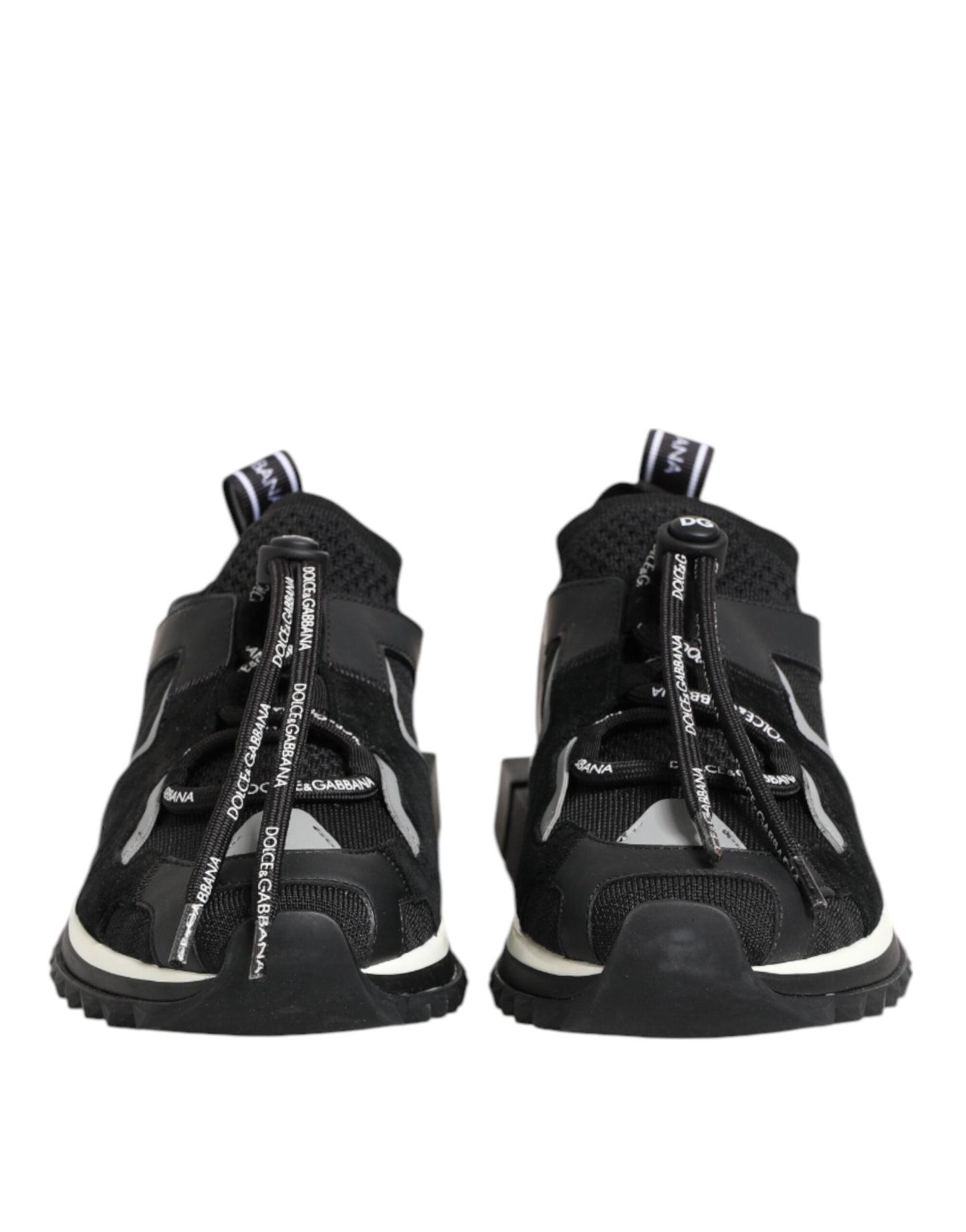 Dolce & Gabbana Black White Logo Sorrento Sneakers Shoes