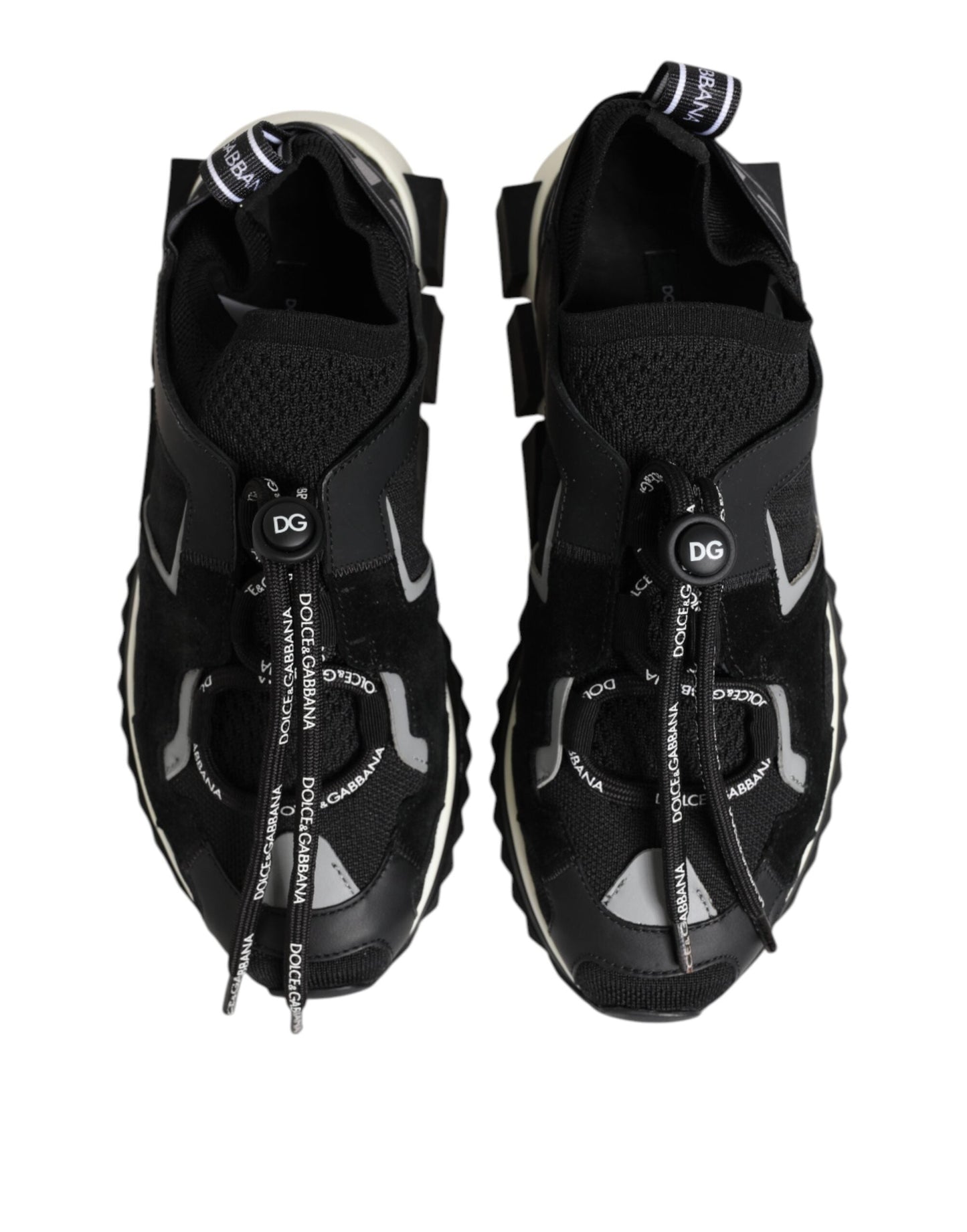 Dolce & Gabbana Black White Logo Sorrento Sneakers Shoes