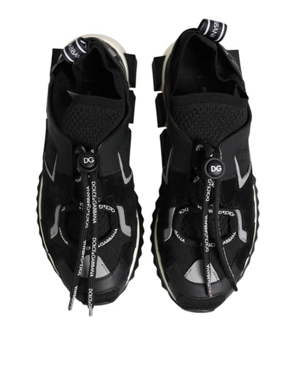 Dolce & Gabbana Black White Logo Sorrento Sneakers Shoes