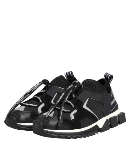 Dolce & Gabbana Black White Logo Sorrento Sneakers Shoes