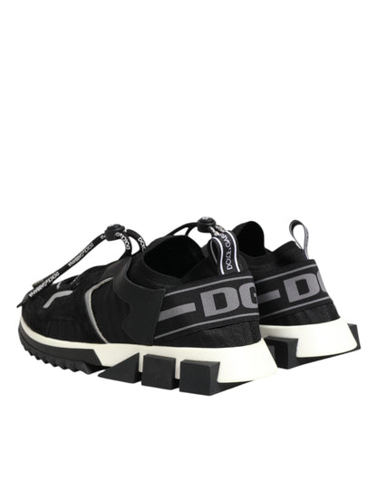 Dolce & Gabbana Black White Logo Sorrento Sneakers Shoes