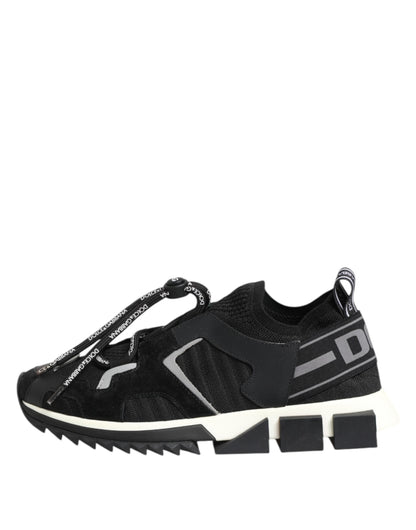 Dolce & Gabbana Black White Logo Sorrento Sneakers Shoes
