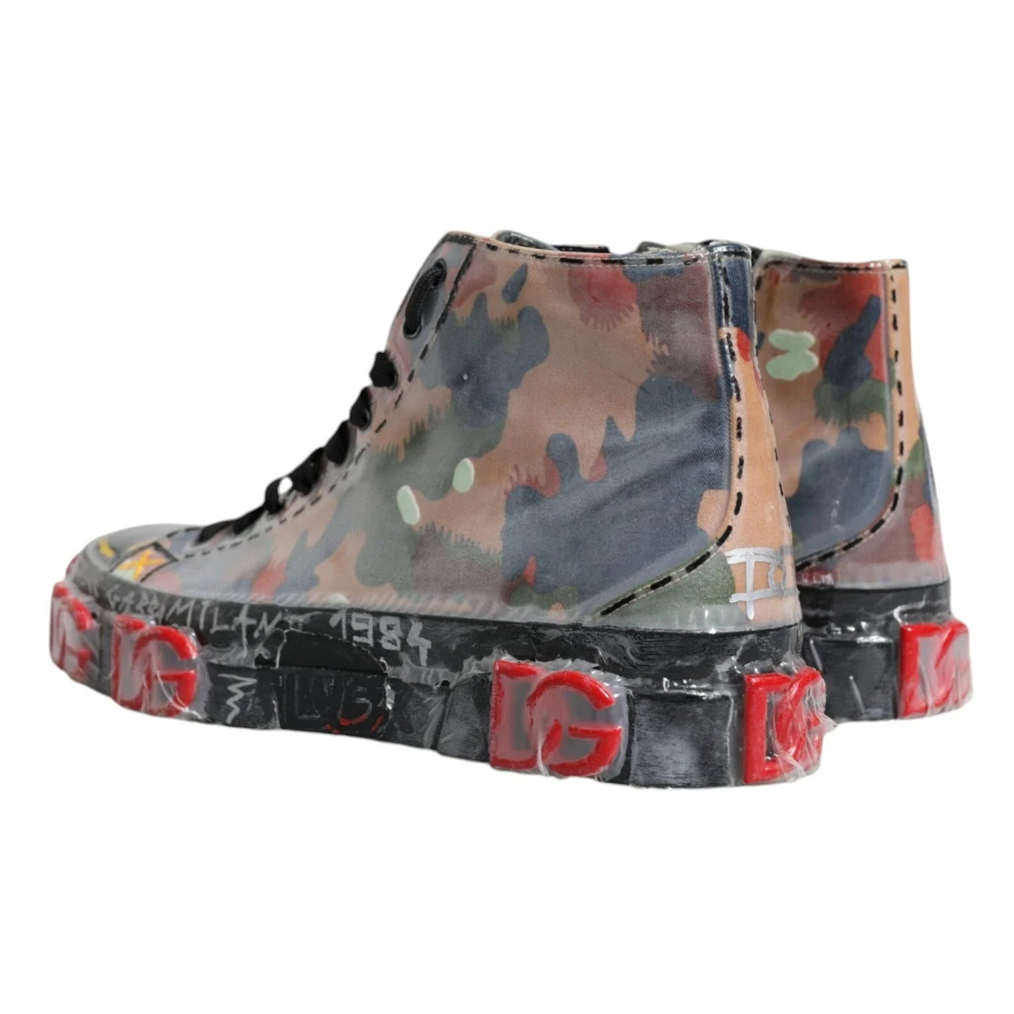 Dolce & Gabbana Multicolor Camouflage High Top Sneakers Shoes