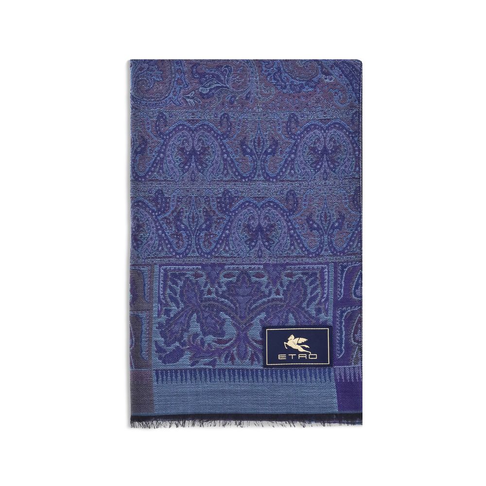 Etro jacquard wool and silk Scarf