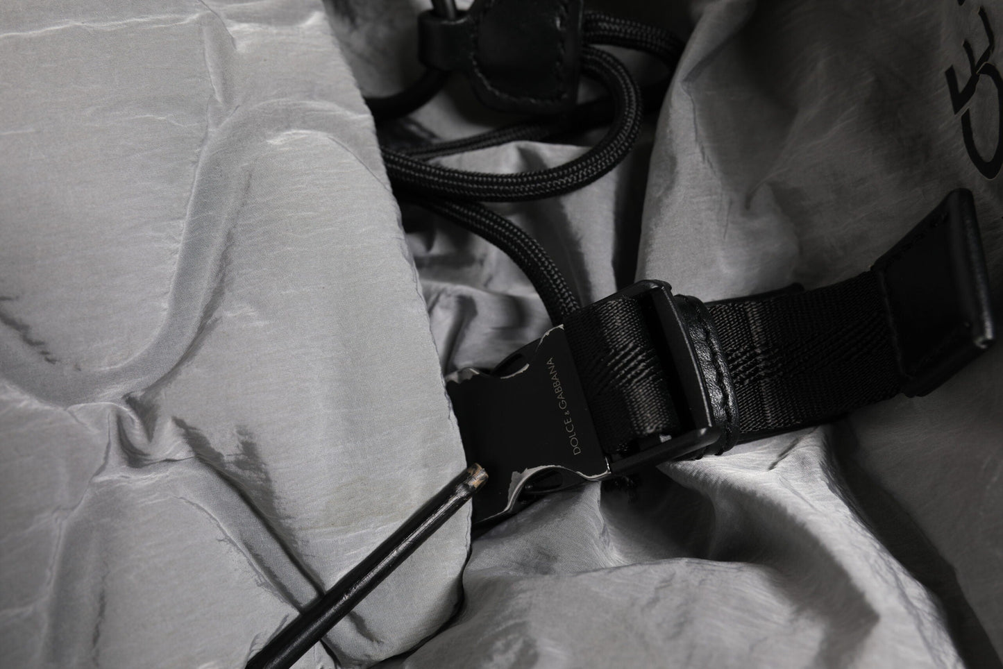 Dolce & Gabbana Gray Milano Print Drawstring Travel Backpack Bag