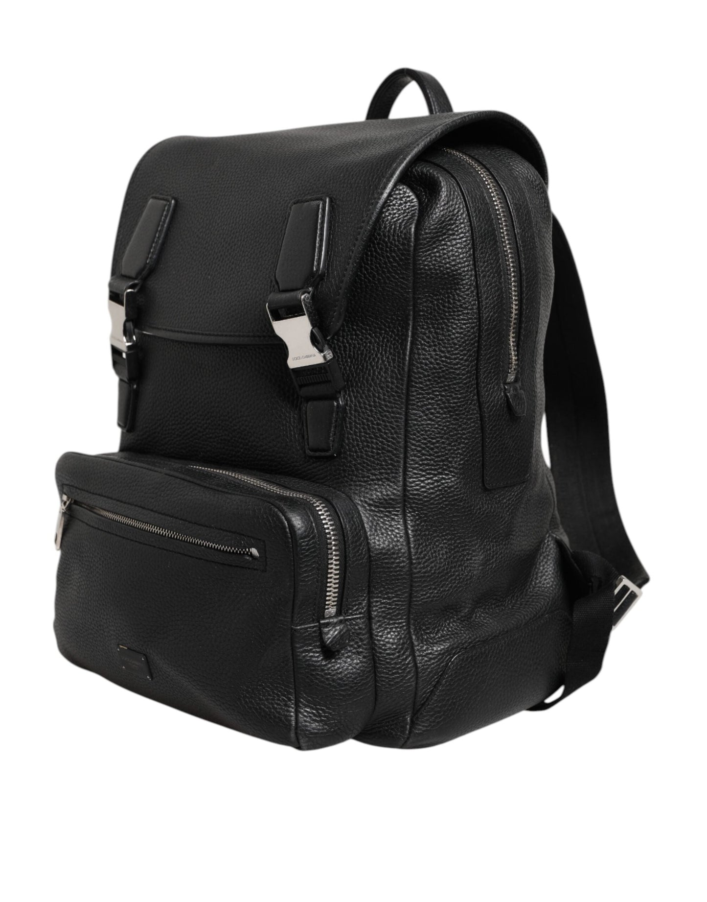 Dolce & Gabbana Black Palermo Backpack Hammered Calfskin Leather Bag