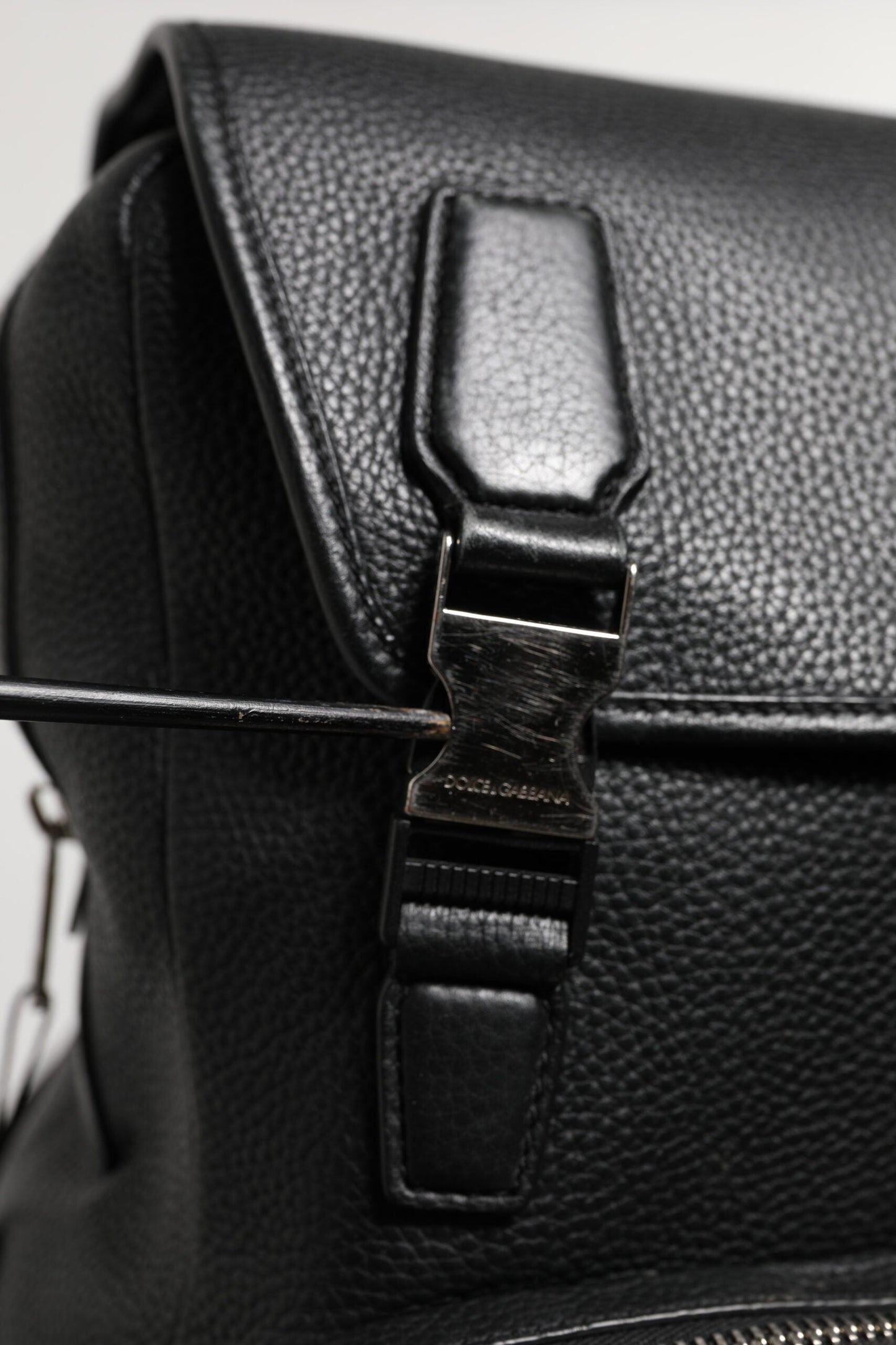 Dolce & Gabbana Black Palermo Backpack Hammered Calfskin Leather Bag