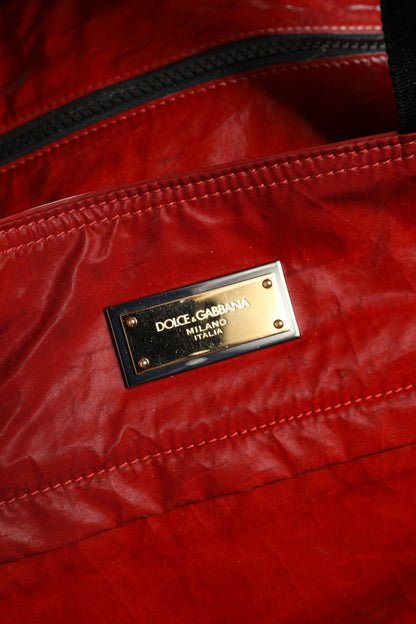 Dolce & Gabbana Red Nylon Hand Shoulder Duffel Travel Bag