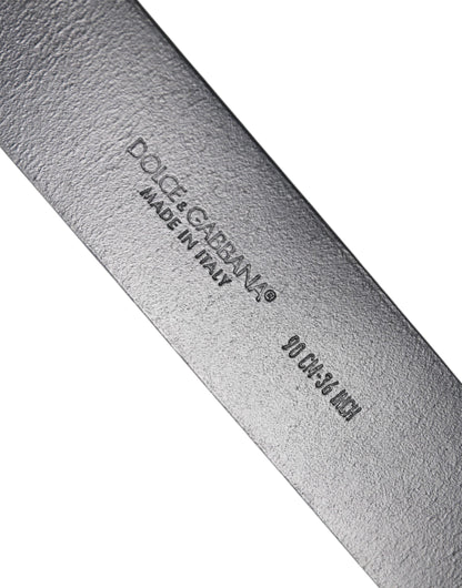 Dolce & Gabbana Brown Classic Gold Metal Logo Buckle Men Belt