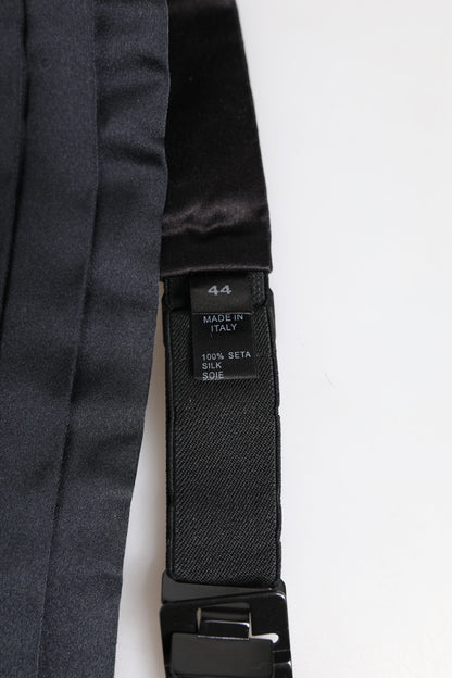 Dolce & Gabbana Dark Blue 100% Silk Belt Waist Cummerbund