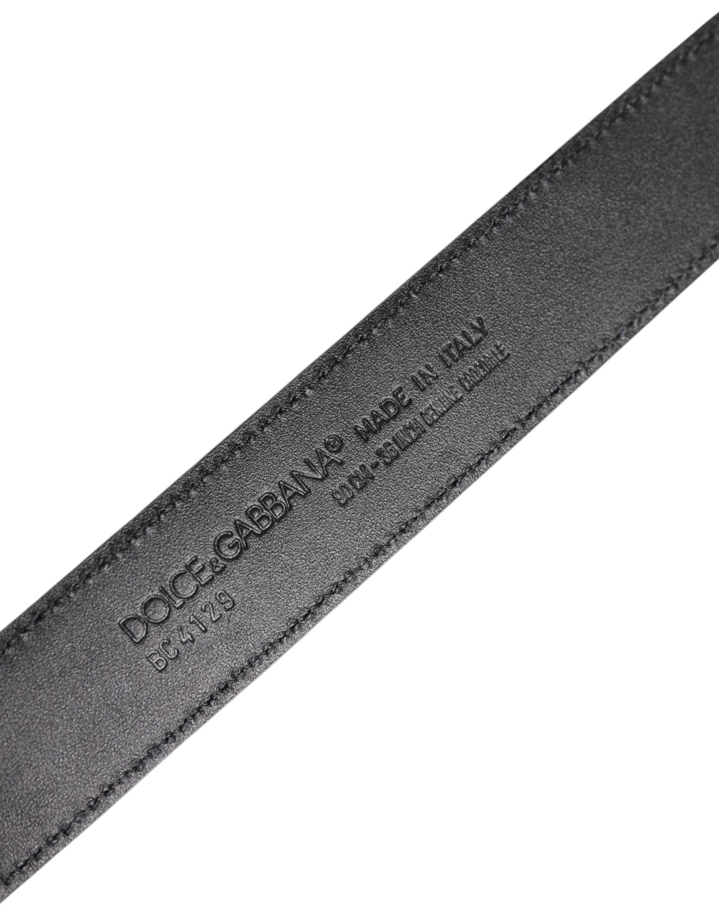 Dolce & Gabbana Black Leather Classic Metal DG Buckle Belt