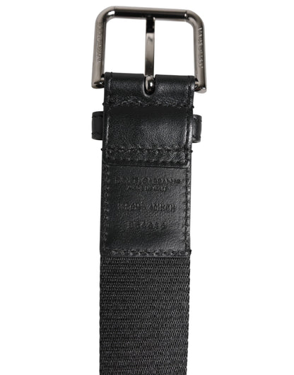Dolce & Gabbana Blue Black Polyester Metal Buckle Belt