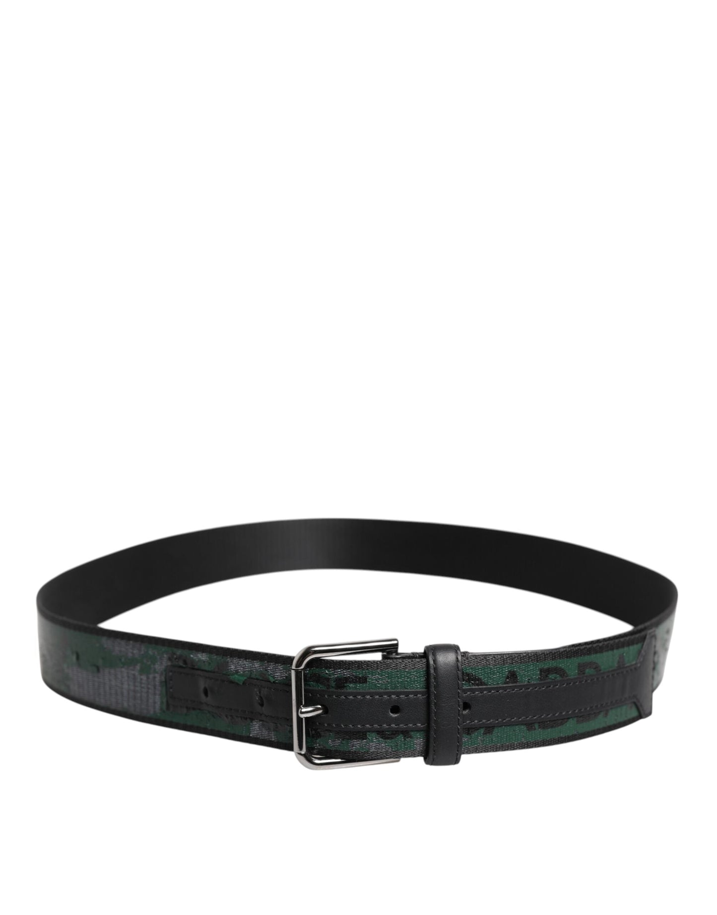 Dolce & Gabbana Green Black Polyester DG Logo Buckle Belt
