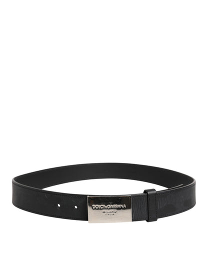 Dolce & Gabbana Black Leather Classic Metal Logo Buckle Belt