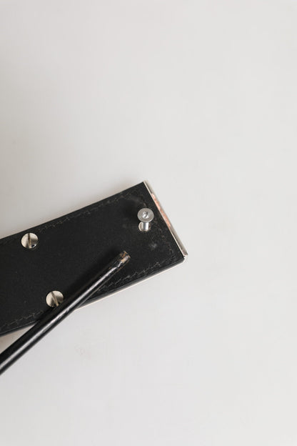 Dolce & Gabbana Black Leather Classic Metal Logo Buckle Belt