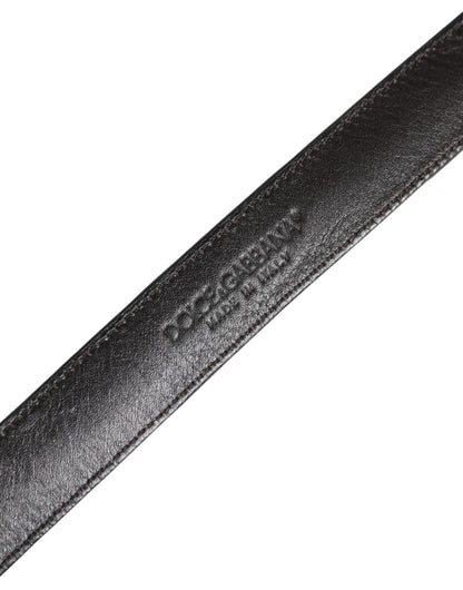 Dolce & Gabbana Brown Leopard Silver Metal Buckle Belt