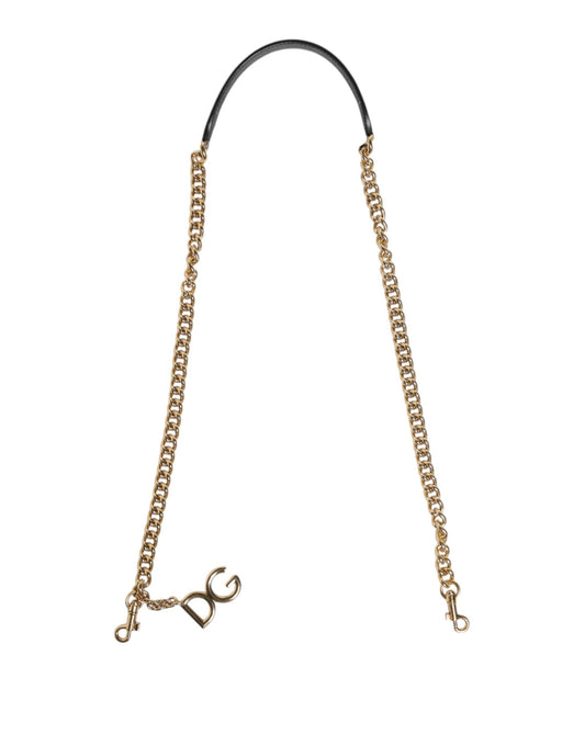 Dolce & Gabbana Brown Leopard Gold Brass Chain Accessory Shoulder Strap
