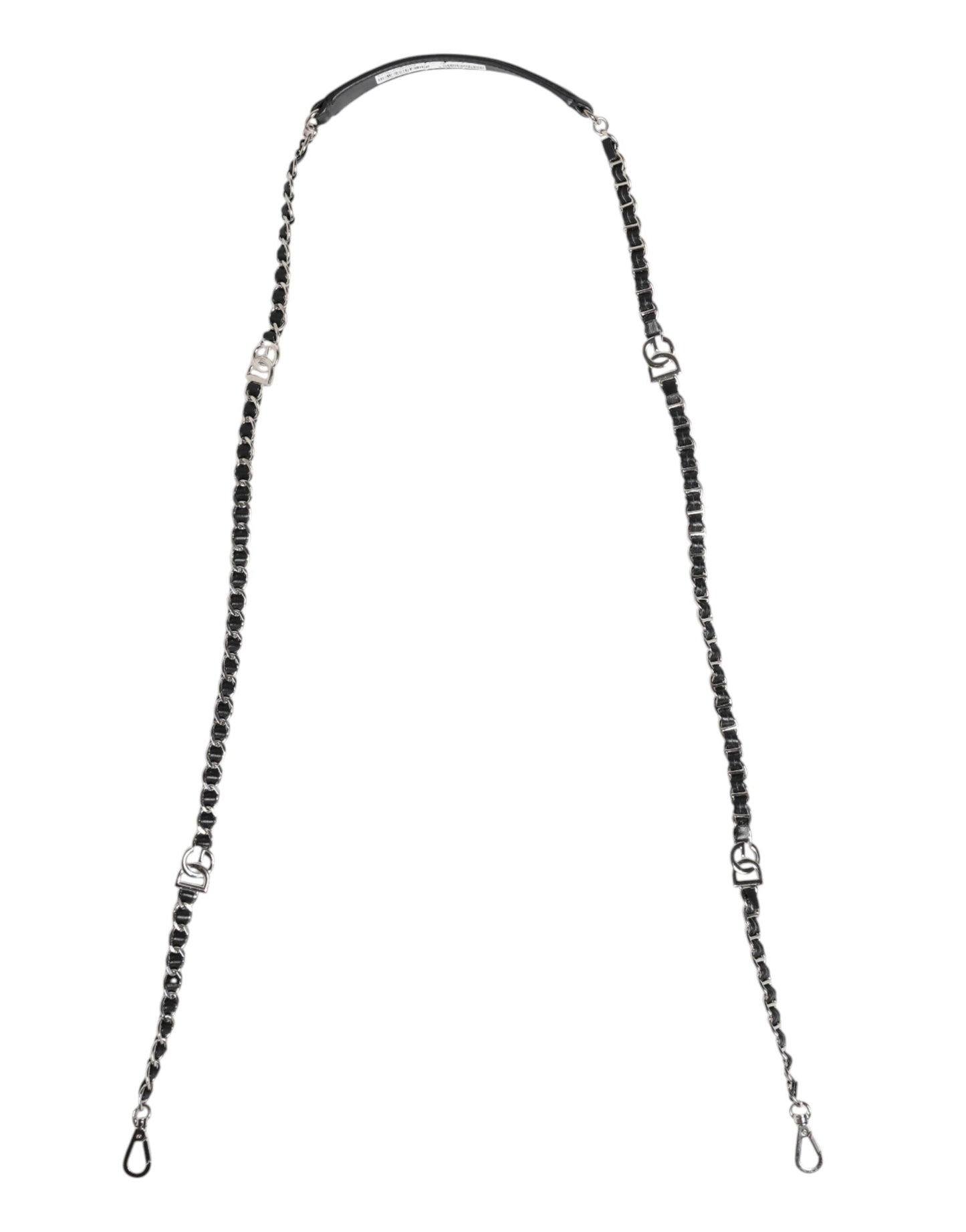 Dolce & Gabbana Black Leather DG Logo Chain Bag Shoulder Strap