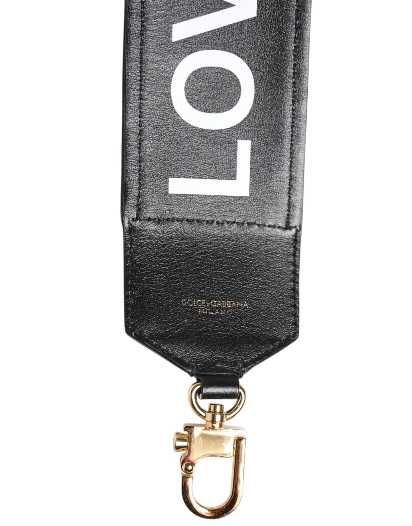 Dolce & Gabbana Black Leopard Print Reversible Bag Shoulder Strap