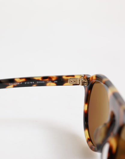 Dolce & Gabbana Brown Acetate Round Leopard Print Eyewear Sunglasses