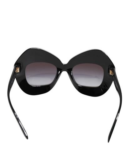 Dolce & Gabbana Black White PIED DE POULE Print Oversized Shades Sunglasses