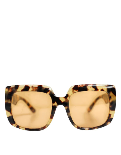 Dolce & Gabbana Black Yellow Havana Leopard Square Shades Sunglasses