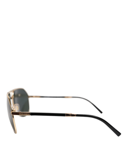 Dolce & Gabbana Gold DG2106K Pilot Frame Tinted Lens Polarized Sunglasses