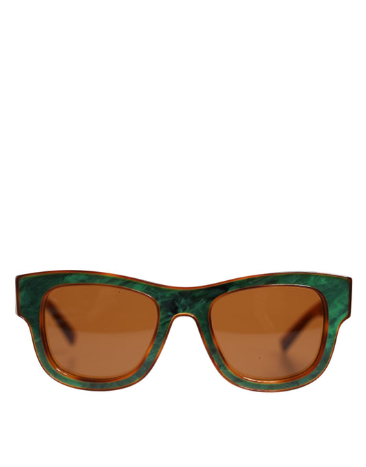 Dolce & Gabbana Green Brown Marbled Acetate DG4379-F Eyewear Sunglasses