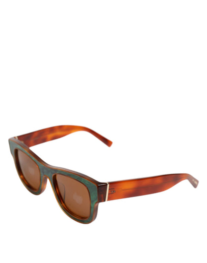 Dolce & Gabbana Green Brown Marbled Acetate DG4379-F Eyewear Sunglasses