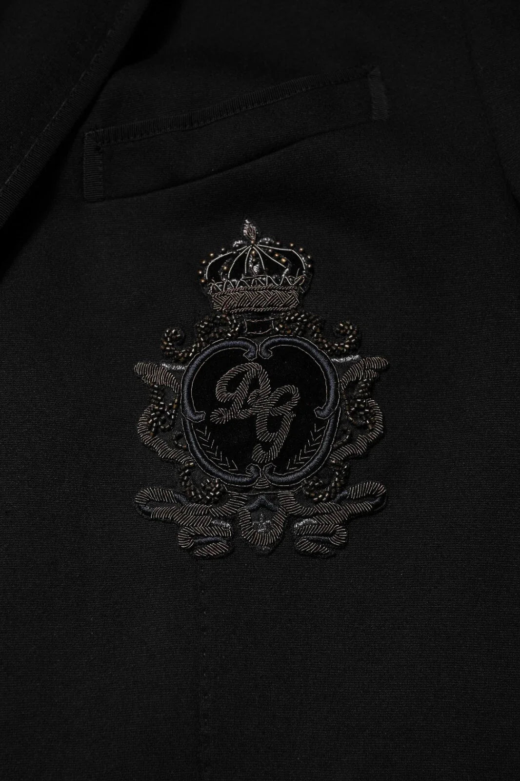 Dolce & Gabbana Black Viscose DG Crown Blazer Coat Jacket