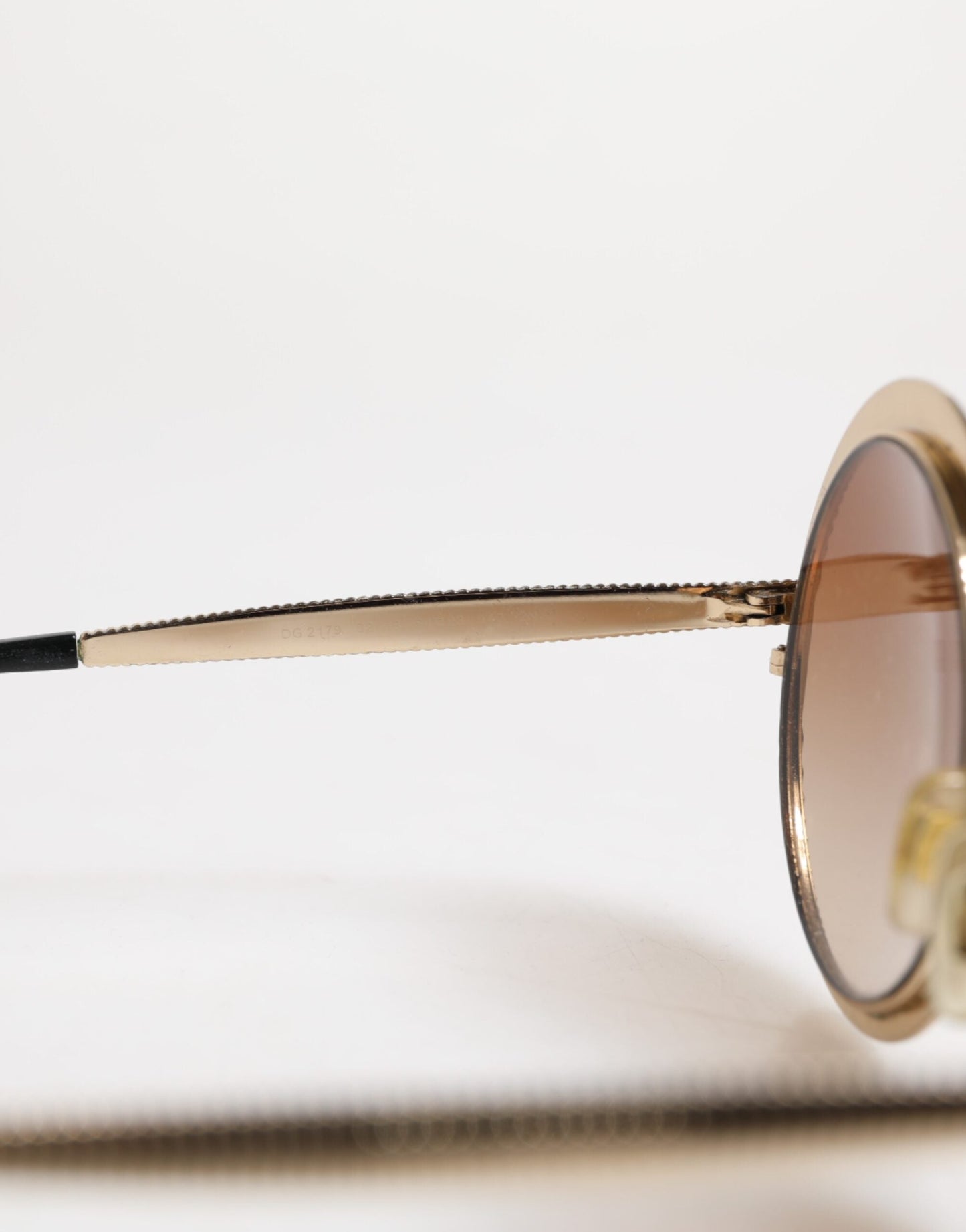 Dolce & Gabbana Gold Brown Gradient Round Frame DG2179 Eyewear Sunglasses