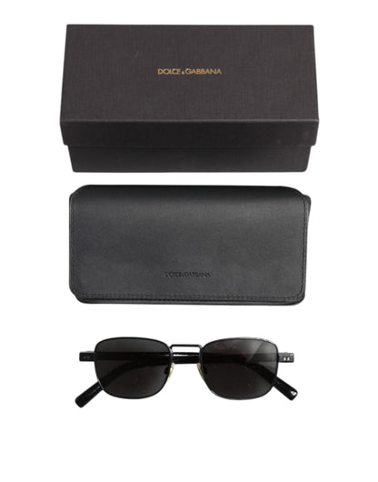 Dolce & Gabbana Black Metal Frame Square Lenses DG2222 Eyewear Sunglasses