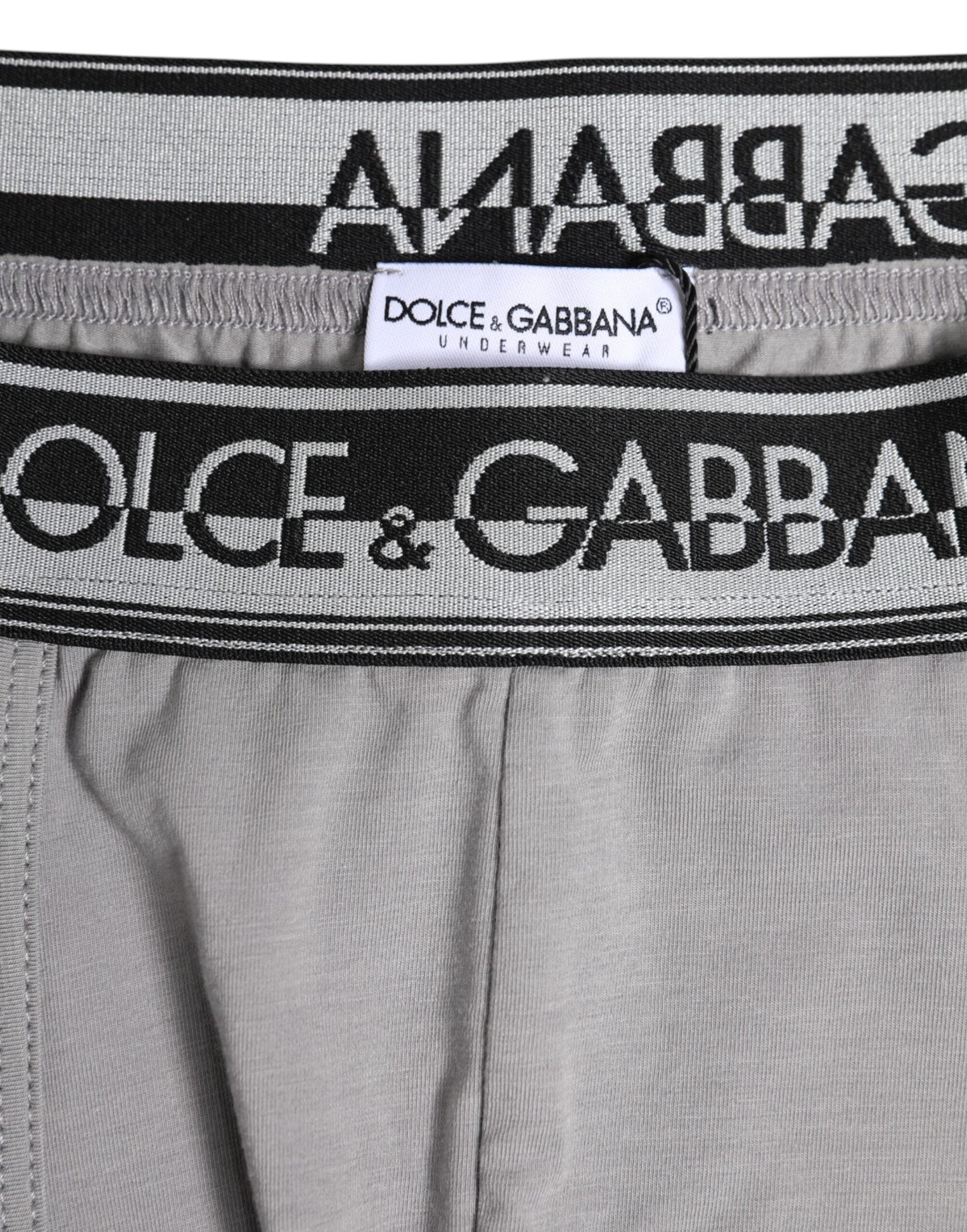 Dolce & Gabbana Gray Cotton Stretch Regular Boxer Underwear