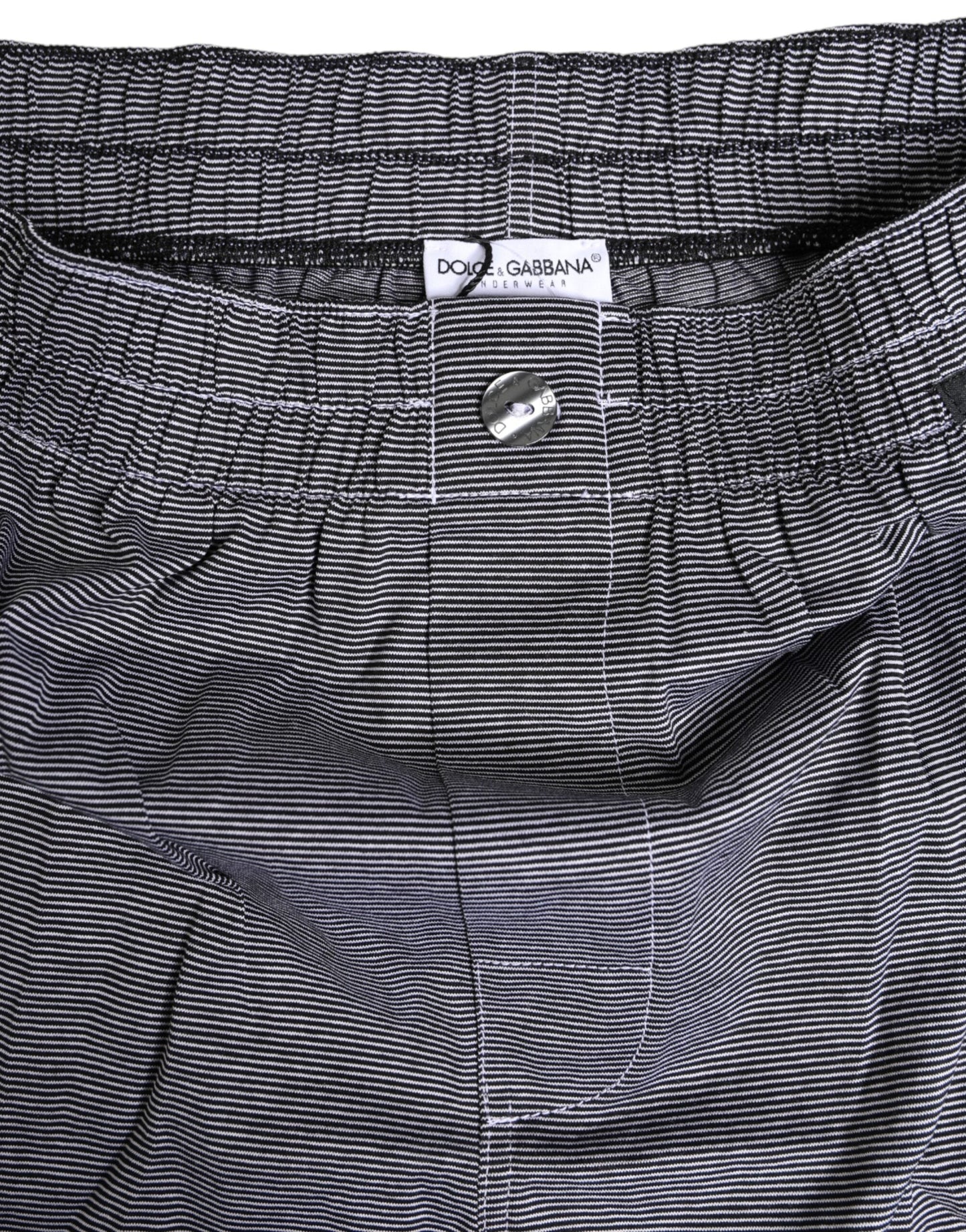 Dolce & Gabbana Gray Striped Cotton Regular Boxer Underwear
