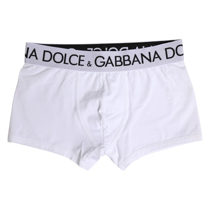 Dolce & Gabbana White Cotton Stretch Regular Boxer Underwear