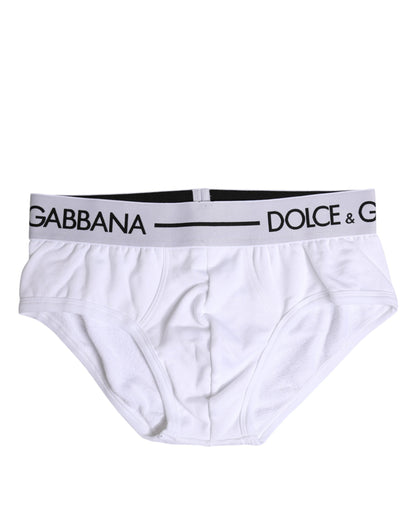 Dolce & Gabbana White Cotton Stretch Regular Brief Underwear