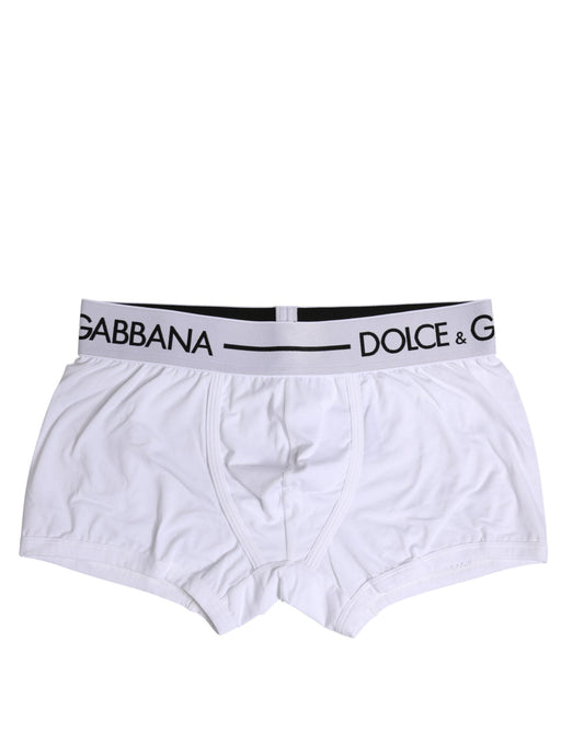 Dolce & Gabbana White Cotton Stretch Regular Boxer Underwear